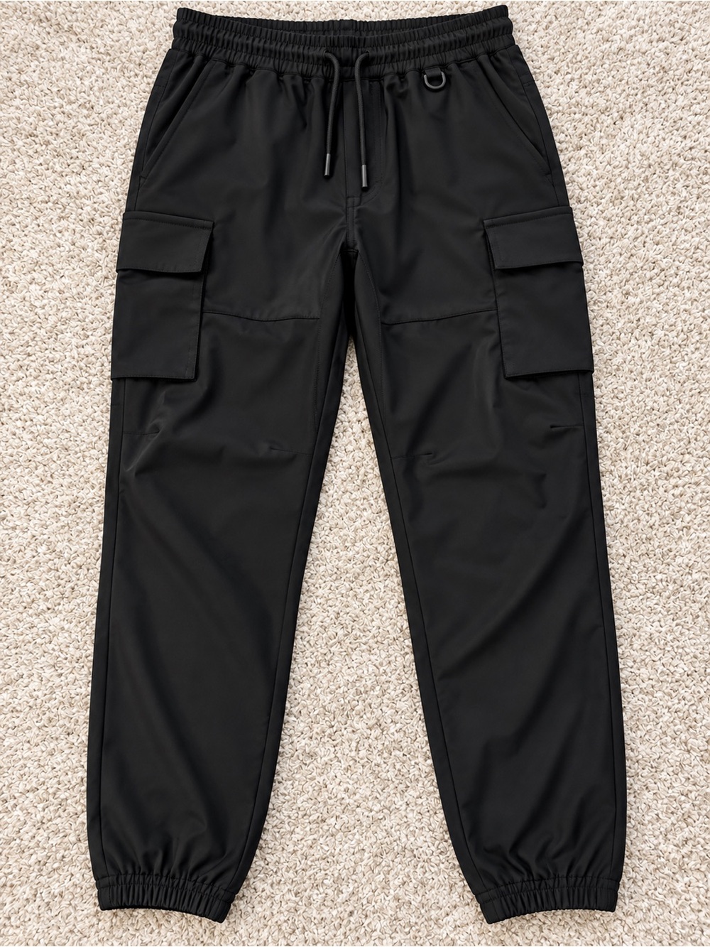 adidas Black Cargo Jogger Pants with Drawstring